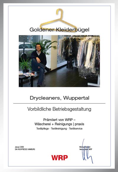 Drycleaners-Parkett Star Urkunde Drycleaners